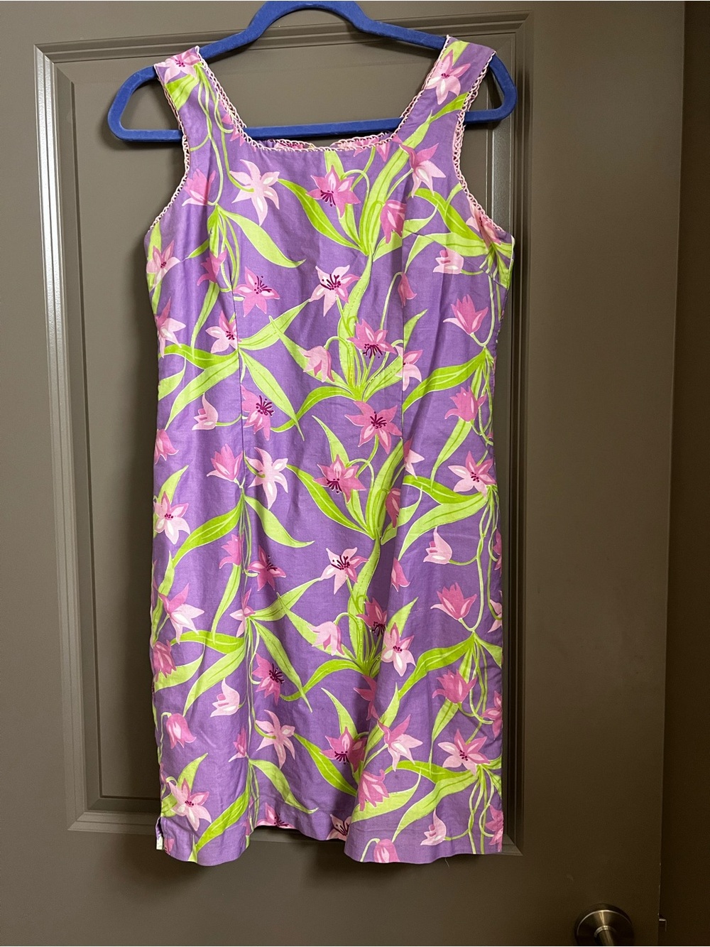Vintage Lily Pulitzer Dress Floral Preppy 90s Size 8 Cotton Summer